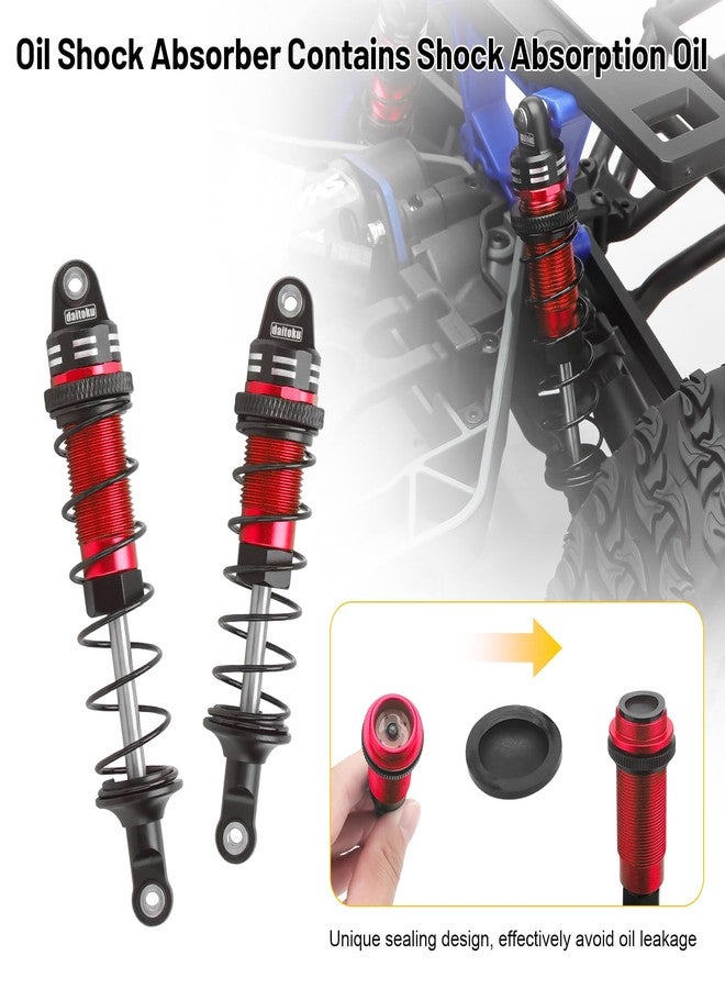 daitoku RC Car Shock, daitoku Shock Absorber Front & Rear for 1/10 Traxxas Slash 2WD/4X4 Hoss Rustler 4X4 VXL Bandit Nitro Stampede Replacement of 5862 - Red - Image 3